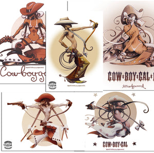 Martin Emond Poster set - Cowboygirls