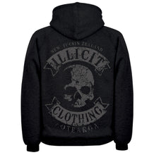 New F Zealand Black on Black print Hood/Crew