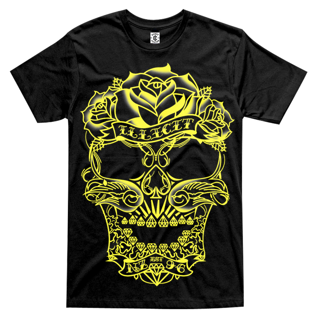 Tattoo Skull - yellow print